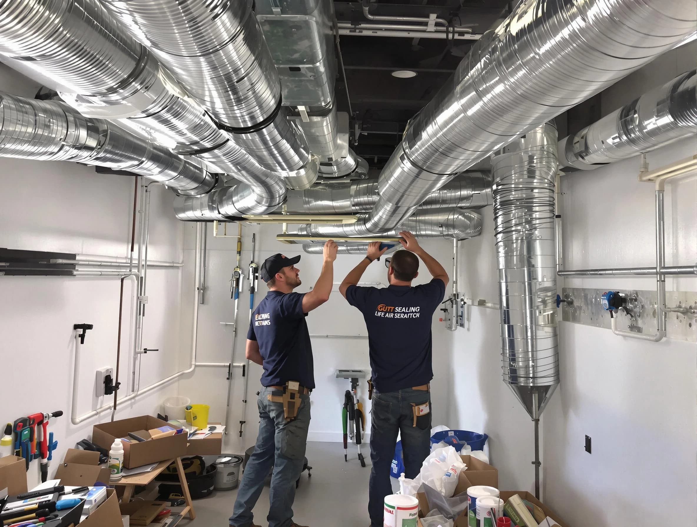 Fairburn Air Duct Cleaning technician applying professional duct sealing solutions in Fairburn