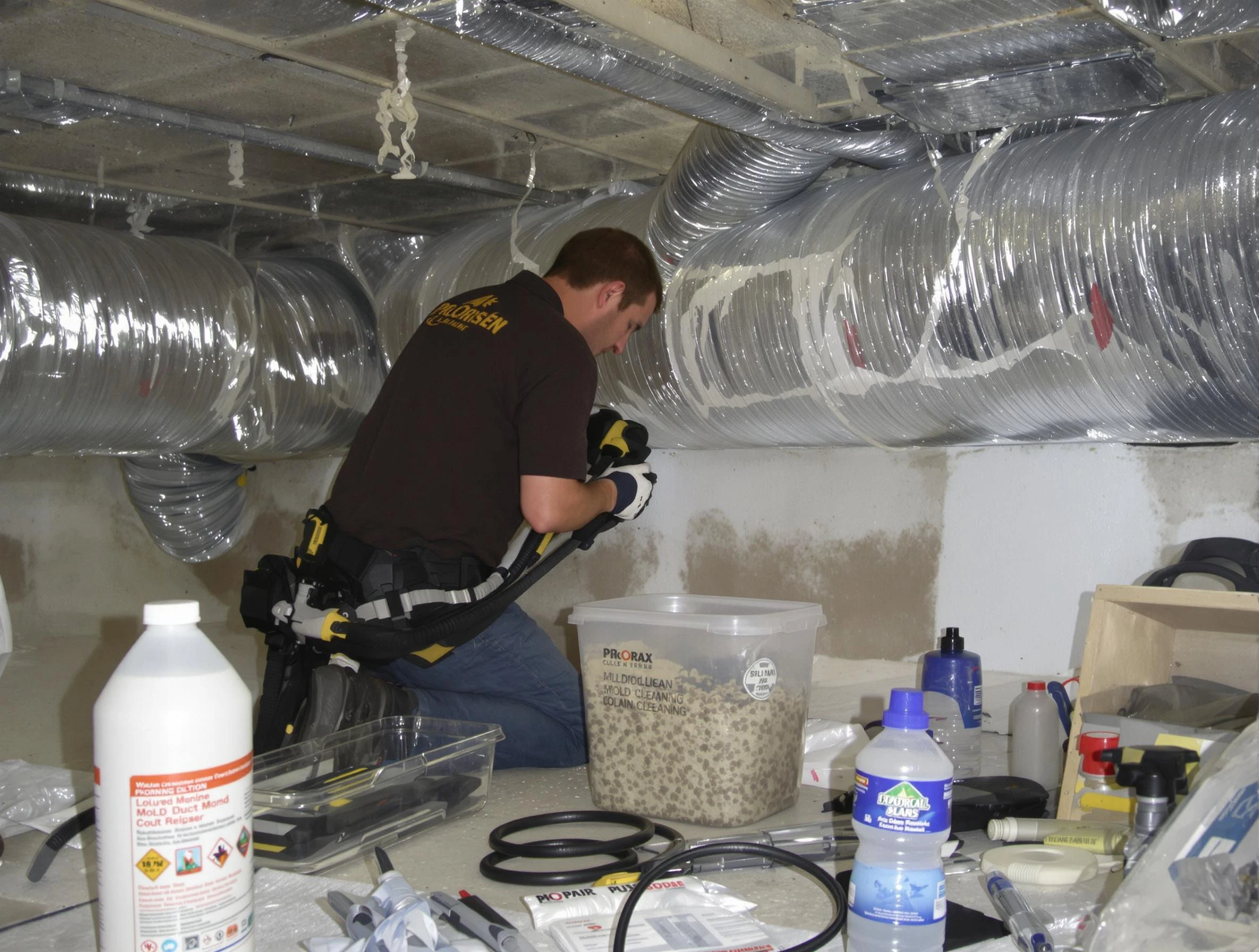 Fairburn Air Duct Cleaning specialist performing professional mold removal from air ducts in Fairburn